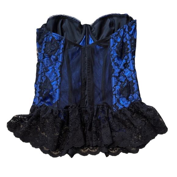 Vintage Frederick’s Blue Lace Corset 36 Boned Hook Back | SAME-NEXT DAY SHIP - Picture 4 of 6